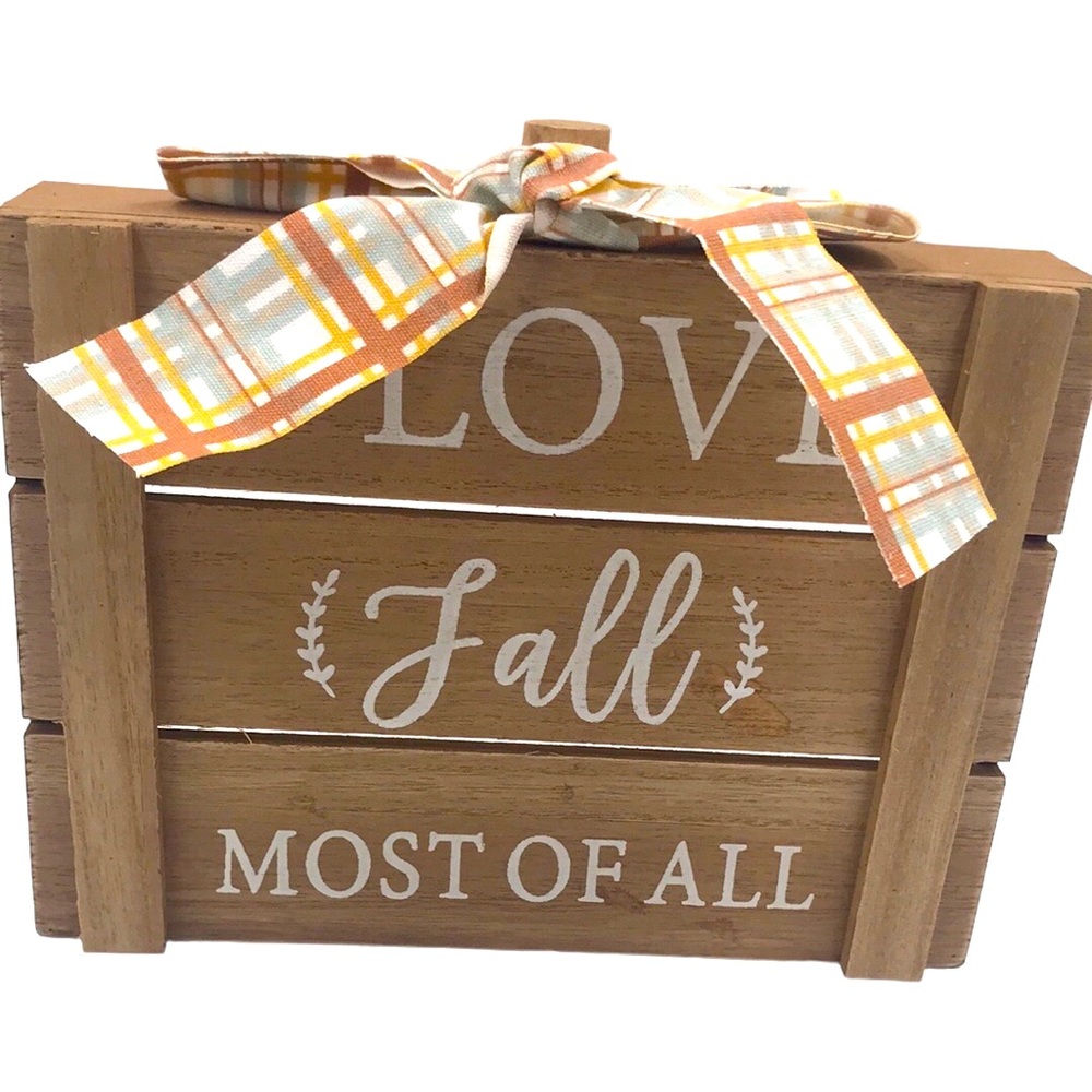 ‘I Love Fall Most Of All’ Cardboard Wood  Sign